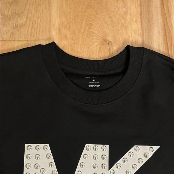 MICHAEL Michael Kors Black Sweatshirt with Silver MK Embellishment - Picture 4 of 5